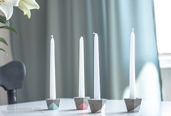 Modern concrete candle holders | DIY | www.evenyaru.com