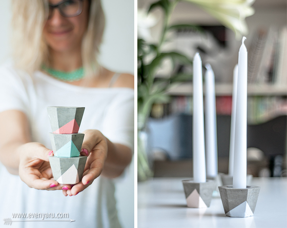 Modern concrete candle holders | DIY | www.evenyaru.com