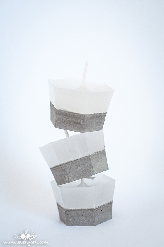 DIY concrete and wax candles // www.evenyaru.com