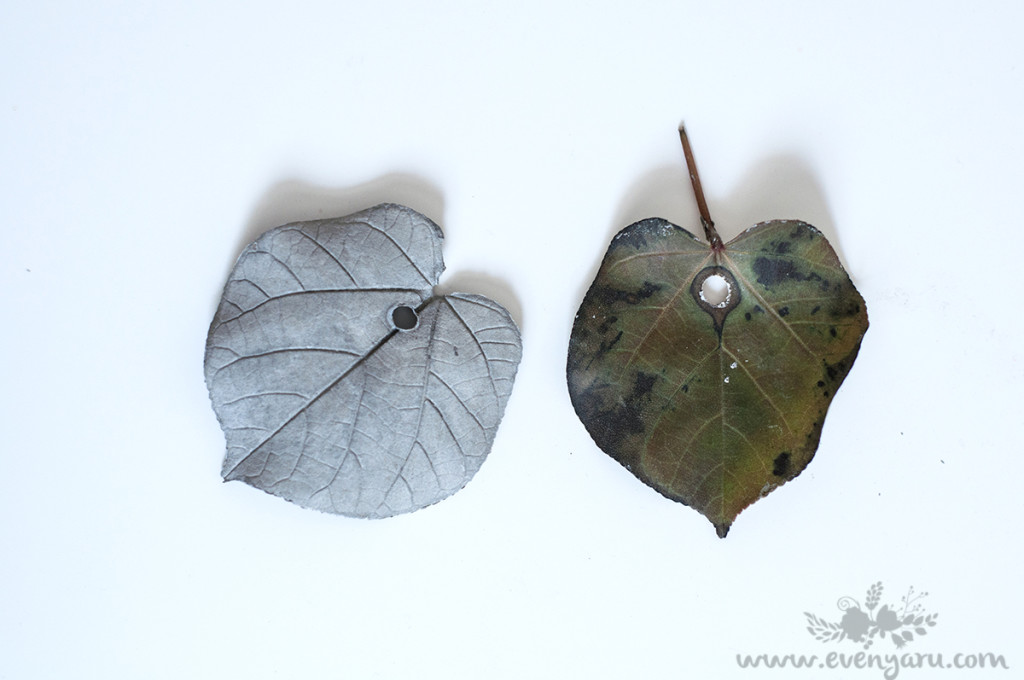 DIY Cement Leaves gift tag // evenyaru.com